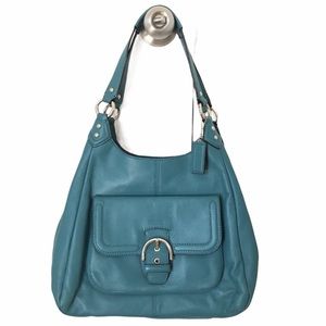 Coach Campbell Leather Hobo F24686 Silver/Mineral